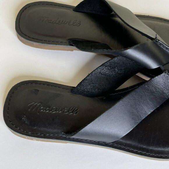 Madewell The Boardwalk Chunky Thong Sandal • Black Size 7.5 leather flats - Picture 6 of 8